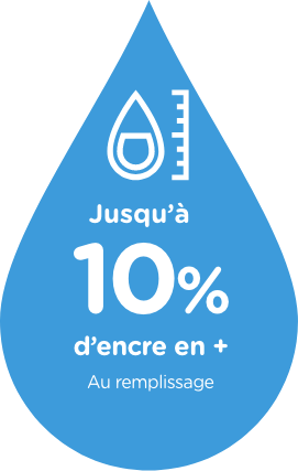 Jusqu'à -10% d'encre en + au remplissage